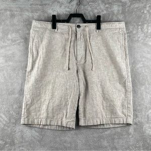 Perry Ellis Drawstring Linen Blend Stretch Short Color Chinchilla